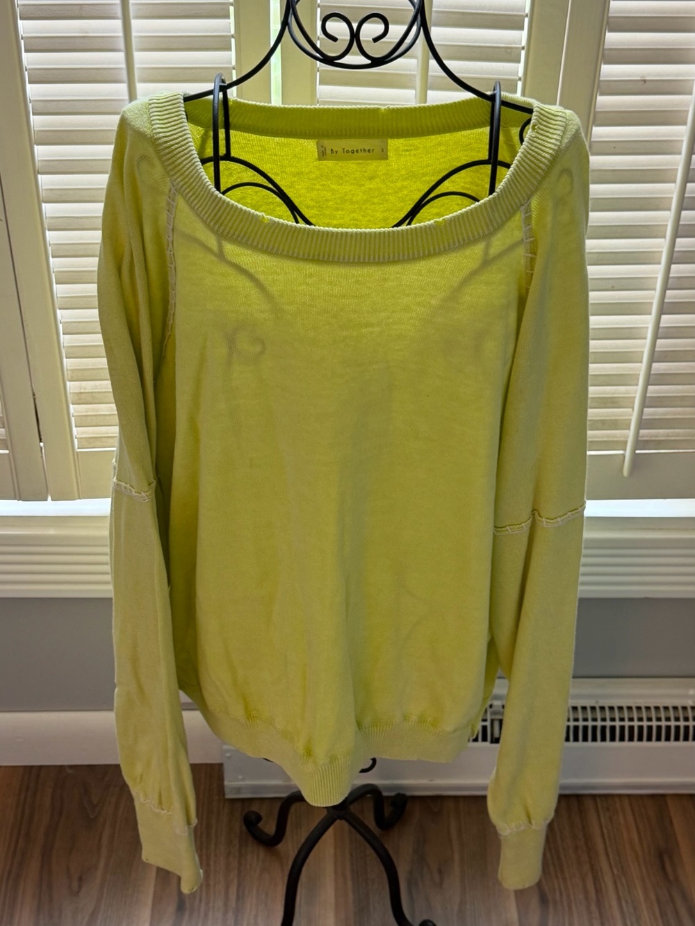 By Together Lemon-Lime Scoop Neck Lightweight Sweater